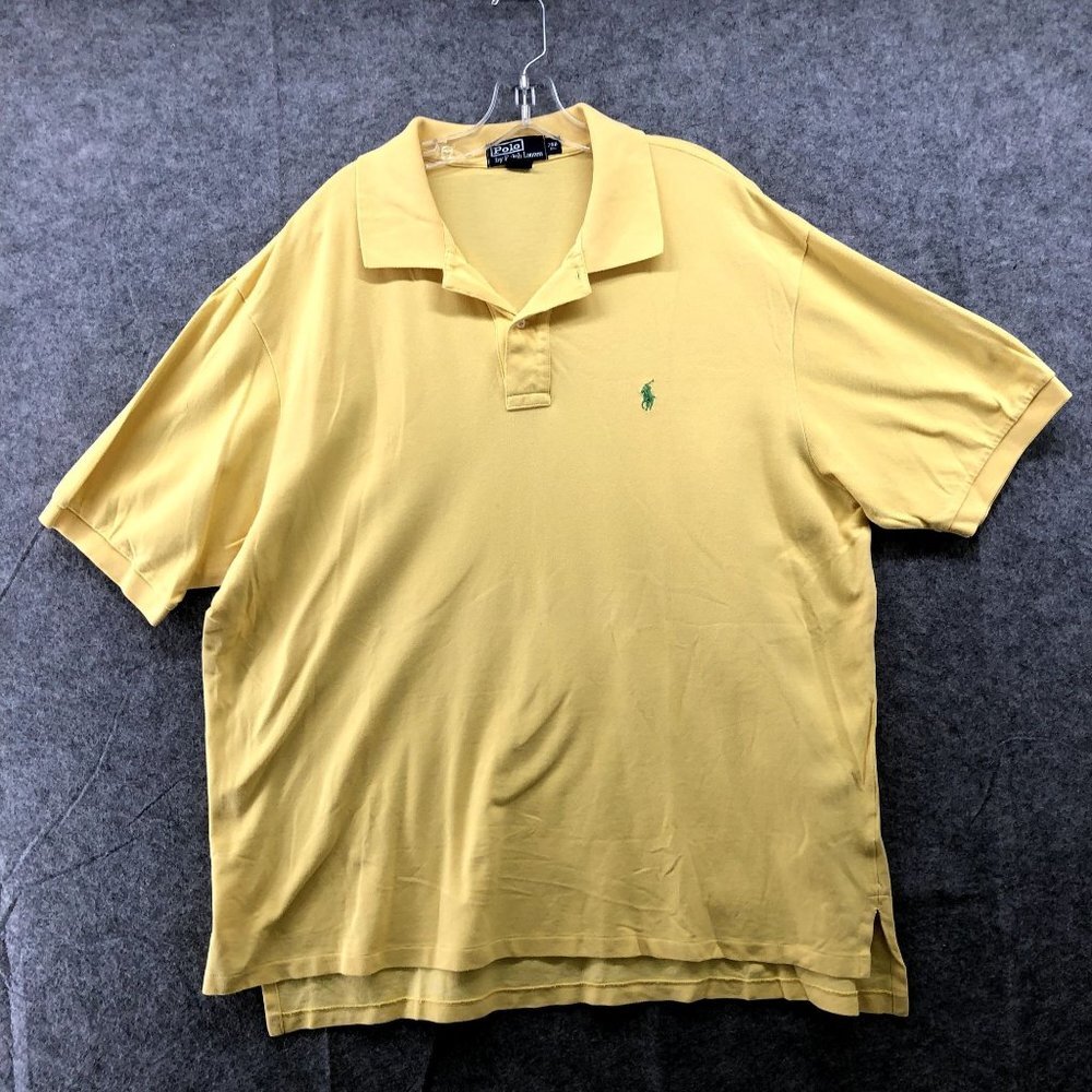 Vintage‎ Polo Ralph Lauren Polo Shirt Mens 2XB Big Yellow Short Sleeve Pony